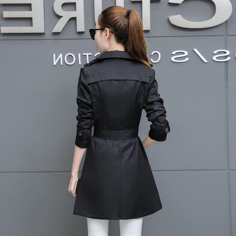 Plus Size Slim Mid-Length Women's Trench Coat