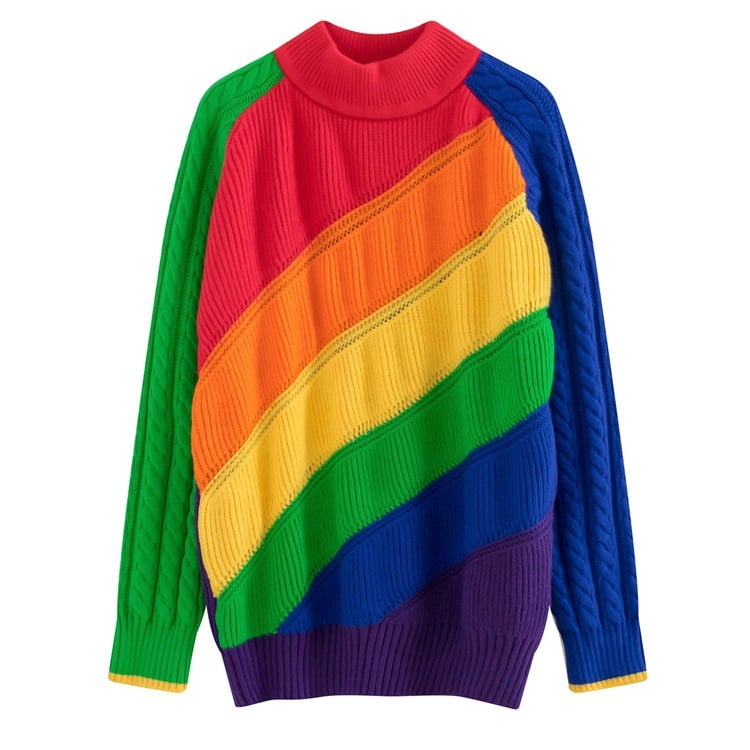 Celebrity Hyuna Women's Rainbow Sweater
