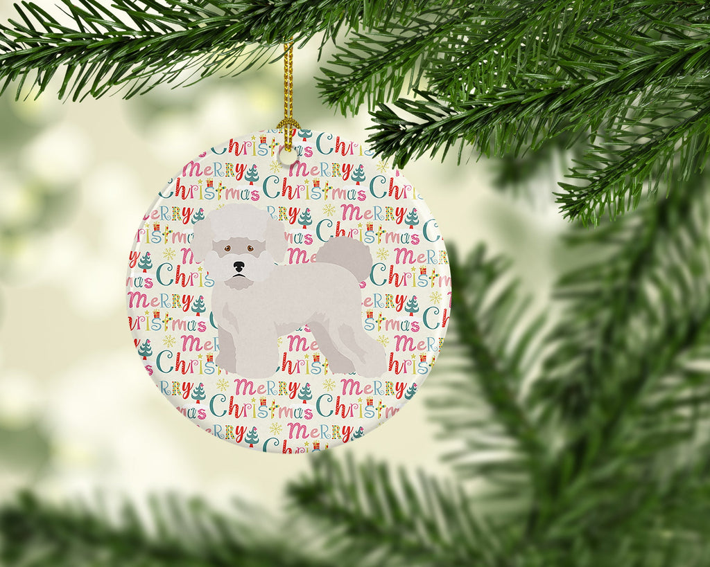 Bichon Frise #2 Merry Christmas Ceramic Ornament
