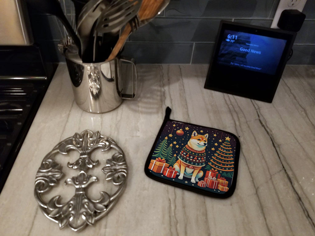 Shiba Inu Christmas Pair of Pot Holders