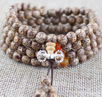 Tibetan Bodhi 108 Bead Star and Moon Prayer Bracelet