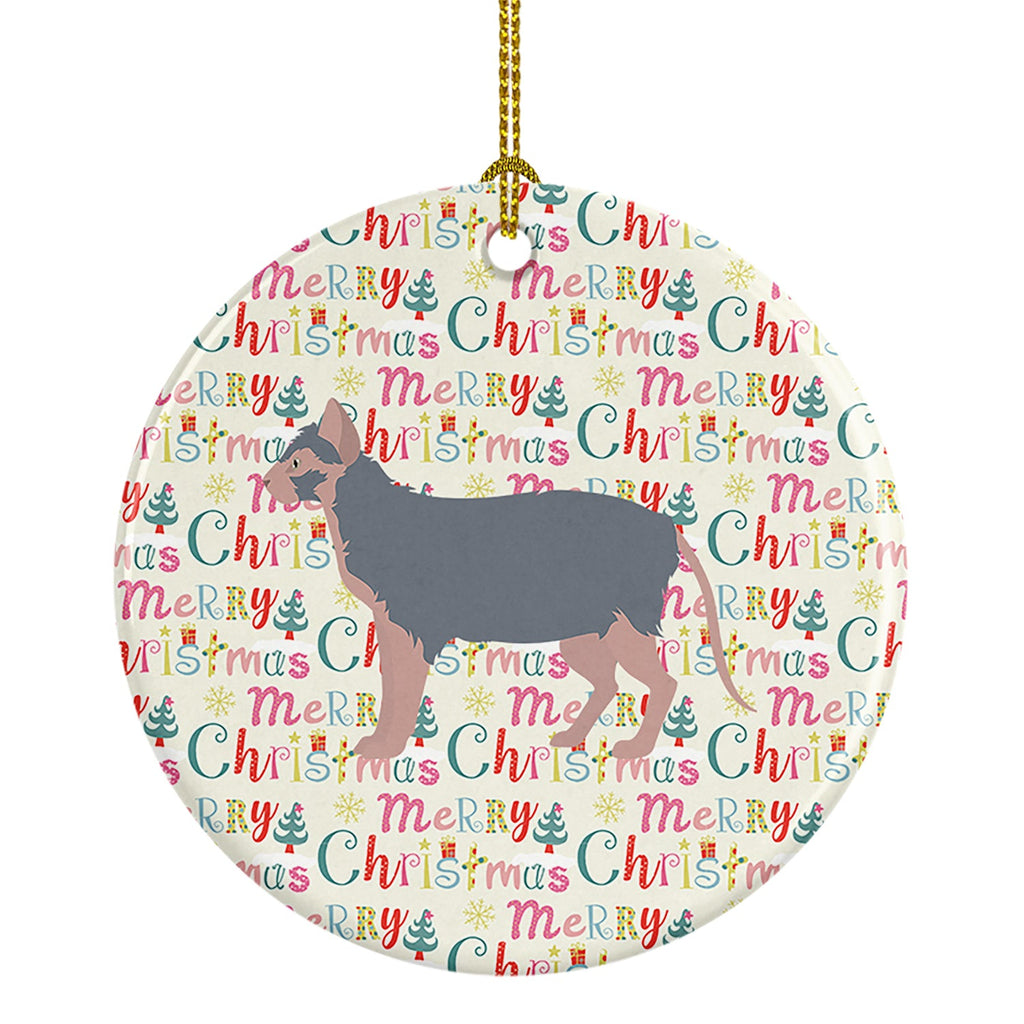 Lykoi #3 Cat Christmas Ceramic Ornament