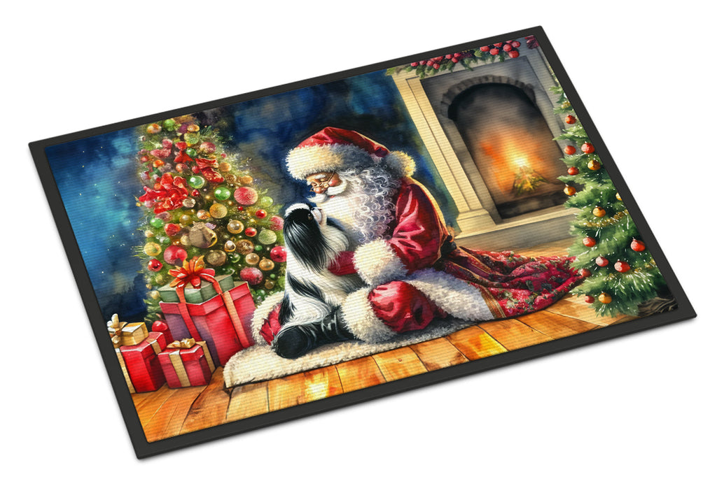 Japanese Chin and Santa Claus Doormat