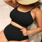 Plus Size Solid Color Sexy Bikini for Women J2005