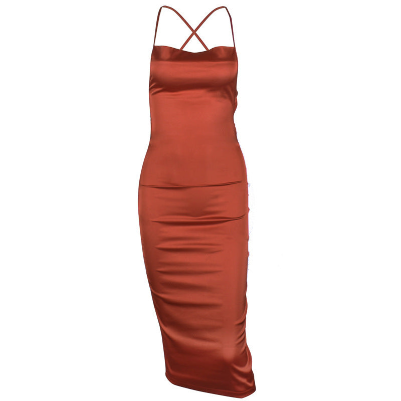 Fashionable Off-Shoulder Backless Dress with Straps