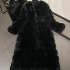 X-Long Real Fox Fur Coat for Women - Warm Winter Wear