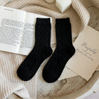 Classic Dark Floral Japanese Wool Socks for Ladies