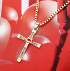 Men's Rhinestone Cross Pendant Necklace