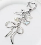 French Ribbon Bowknot Alloy Keychain | Accessory