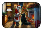 Belgian Sheepdog and Santa Claus Dish Drying Mat