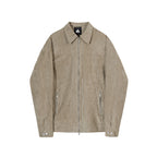Men's Casual Suede Cropped Lapel Cargo Jacket