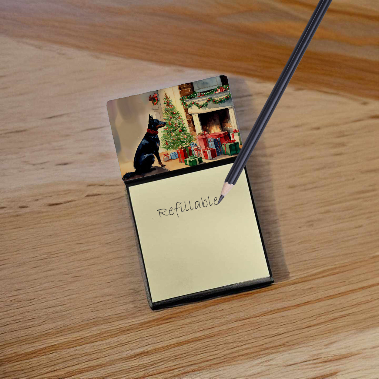 Australian Kelpie Cozy Christmas Sticky Note Holder