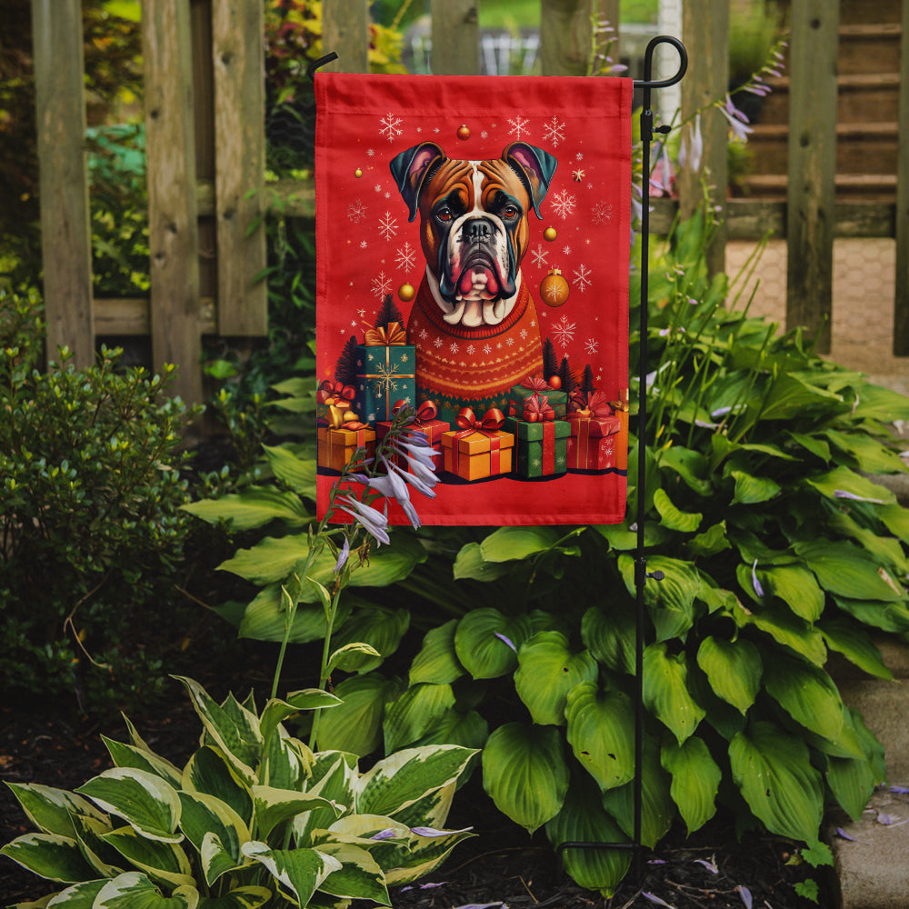 Fawn Boxer Holiday Christmas Garden Flag