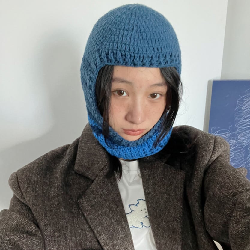 Knitted Striped Woolen Bib Pullover Hat | Streetwear