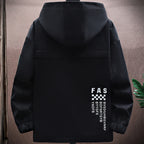 Men's Casual Hooded Windbreaker Jacket - Large Size 4XL