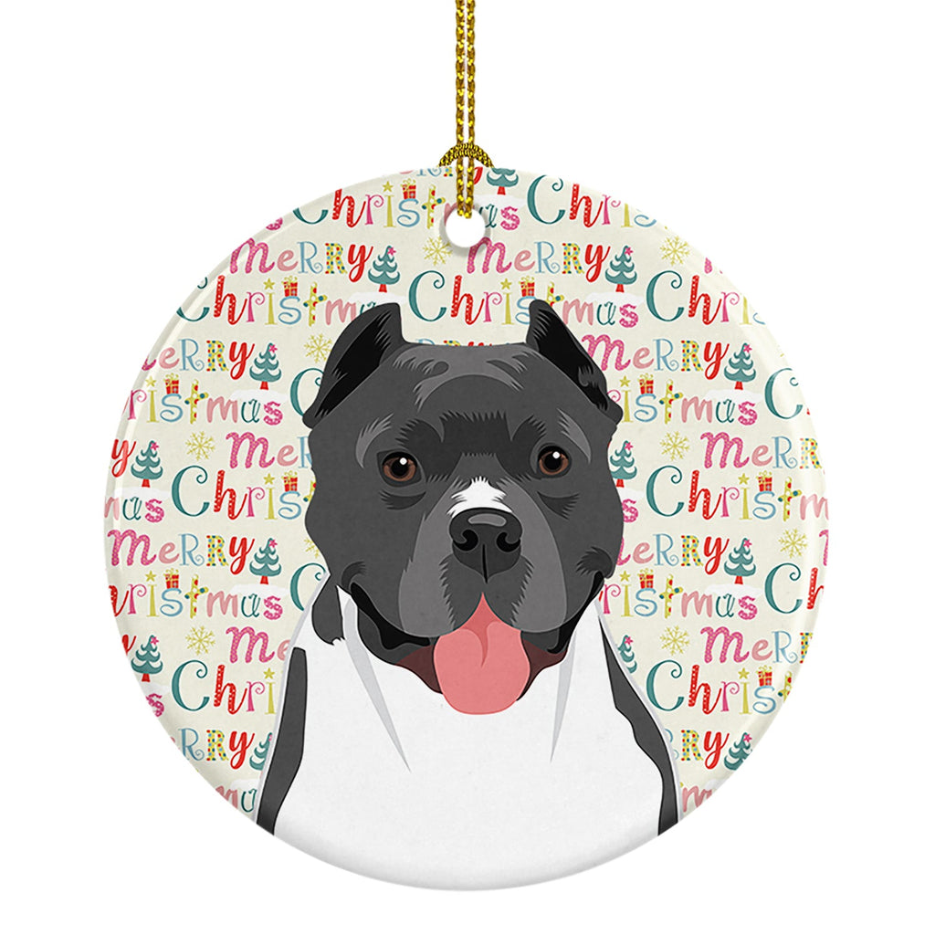 Pit Bull Blue #7 Christmas Ceramic Ornament