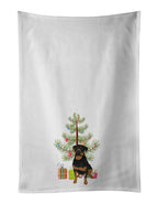 Rottweiler Black and Mahogany Christmas Kitchen Towel Set of 2
