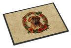 Dogue de Bordeaux Christmas Flowers Doormat