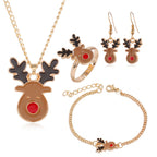 Christmas Jewelry Set with Alloy Reindeer Design