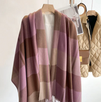 Korean Plaid Tassel Scarf