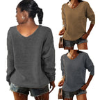 Women's V-neck Slim Fit Casual Knit Sweater