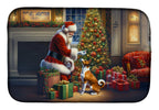 Basenji and Santa Claus Dish Drying Mat