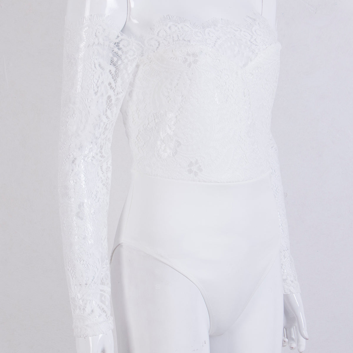 Women's Summer Off-Shoulder Lace Panel Bodysuit