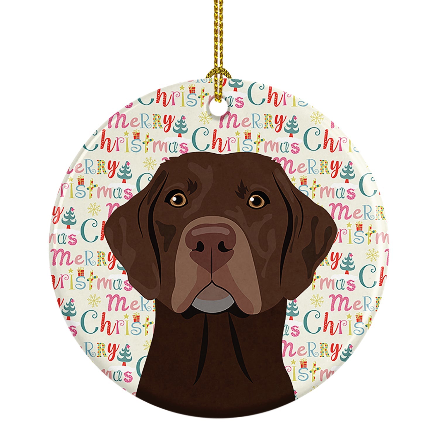 Labrador Retriever Chocolate #2 Christmas Ceramic Ornament