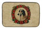 Borzoi Christmas Flowers Dish Drying Mat