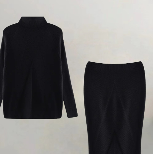 Caleb Set - Bodycon Knit Dress Ensemble (One Set)
