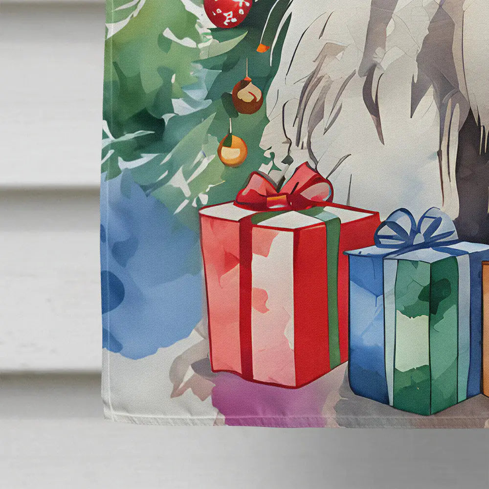 Old English Sheepdog Christmas House Flag