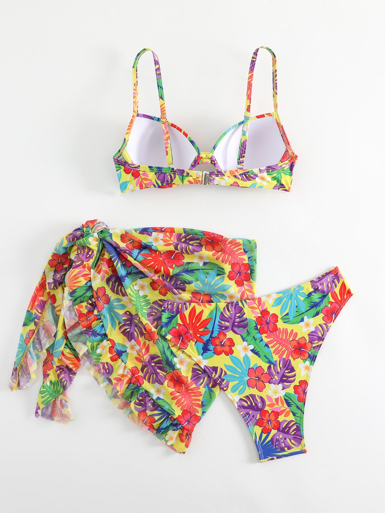 2023 Summer Women's Bikini Set with Mesh Skirt (3 Pieces)