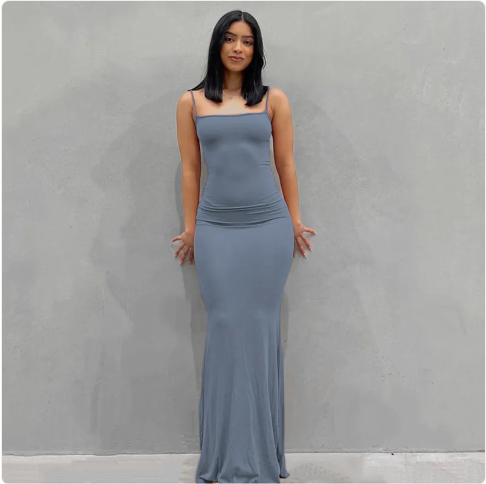 Solid Color Sleeveless Maxi Dress