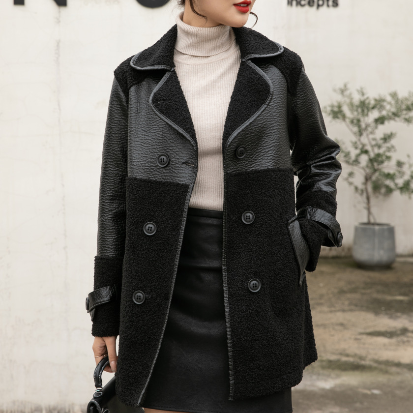 Mid-Length Faux Fur Lamb Hair Coat