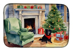 Schipperke Cozy Christmas Dish Drying Mat