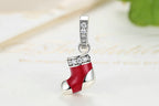 DIY Beaded Bracelet Silver Christmas Stocking Charm