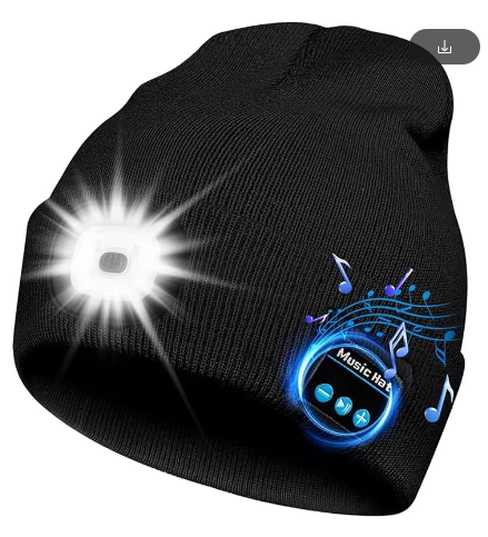 Bluetooth 5.0 Knit Hat with LED Light and Speakers | Embroidered Cap