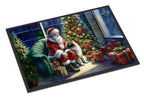 Keeshond and Santa Claus Doormat
