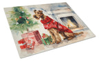 Irish Terrier Cozy Christmas Glass Cutting Board