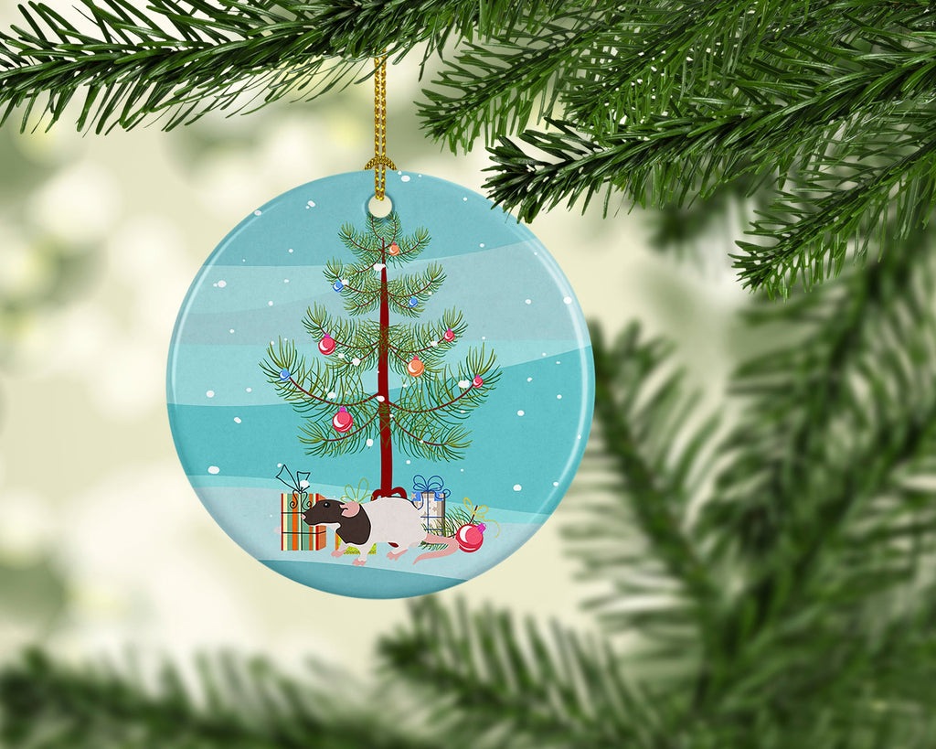 Dumbo Rat Merry Christmas Ceramic Ornament