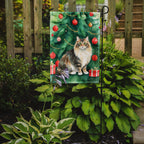 Cymric Cat By the Christmas Tree Garden Flag