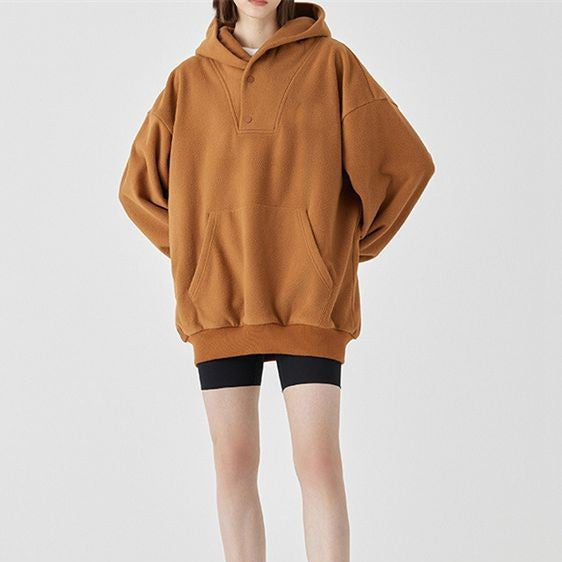 Trendy Loose Polar Fleece Pullover Tops | Streetwear