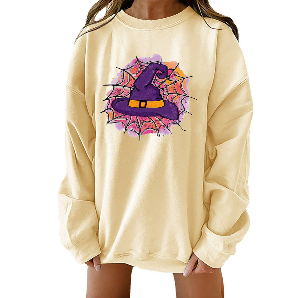Creative Halloween Theme Print Loose Sweater