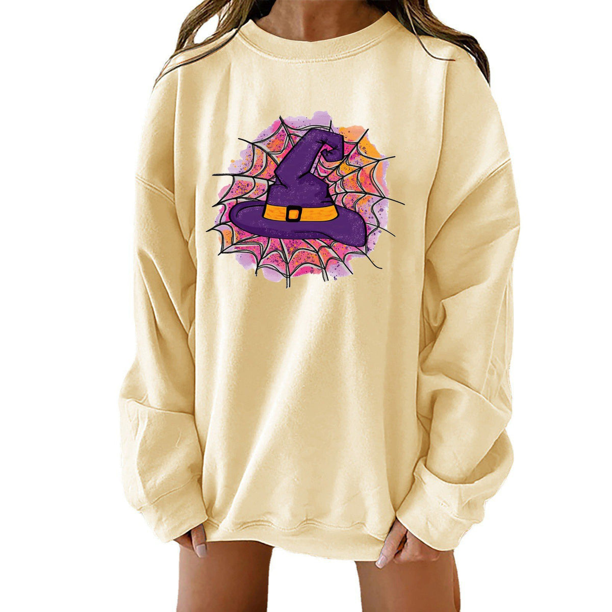 Creative Halloween Theme Print Loose Sweater