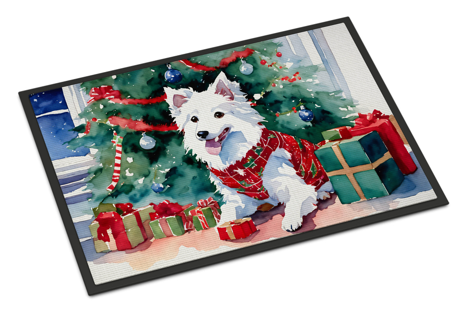 Japanese Spitz Cozy Christmas Doormat