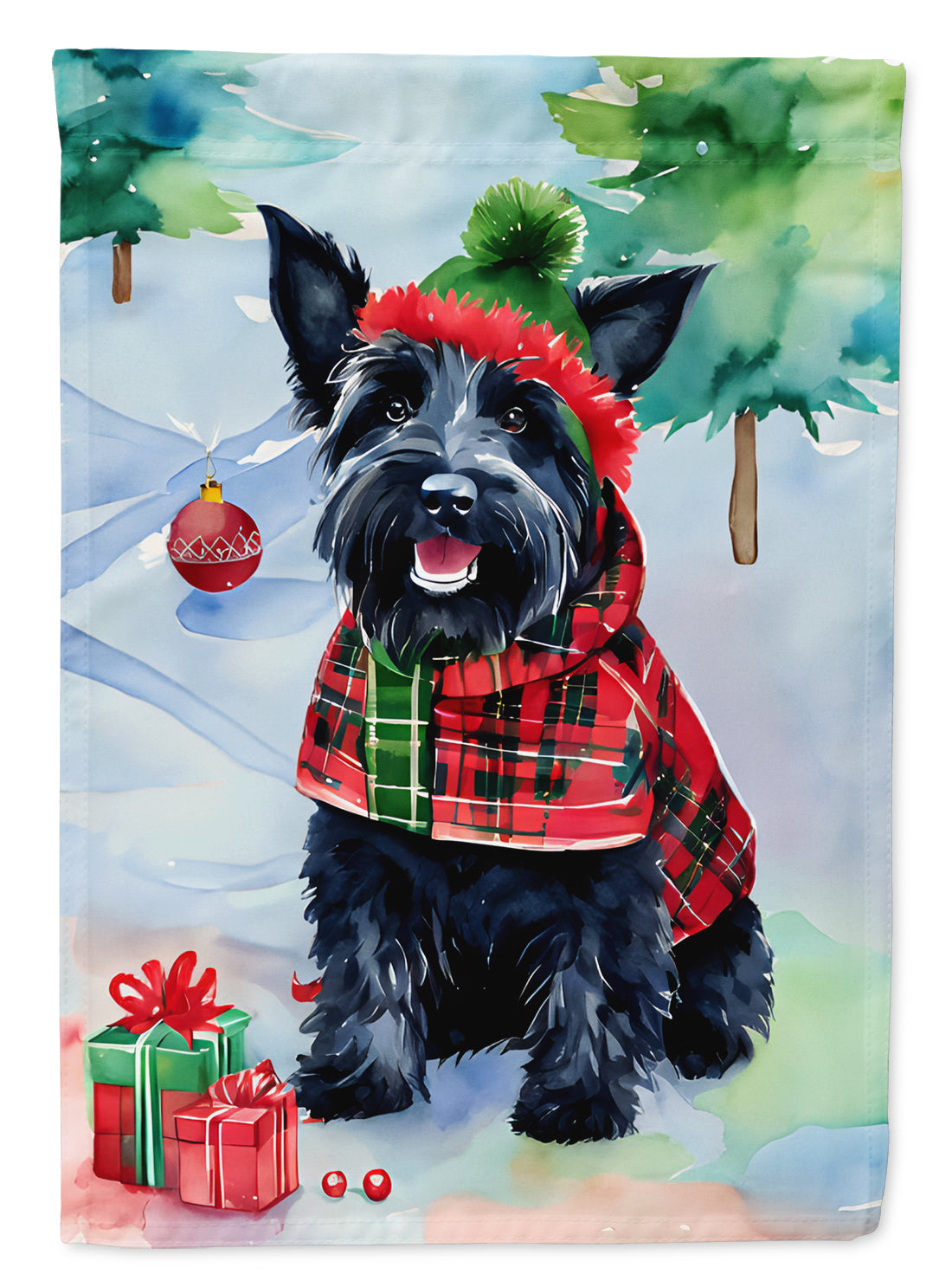 Scottish Terrier Christmas House Flag