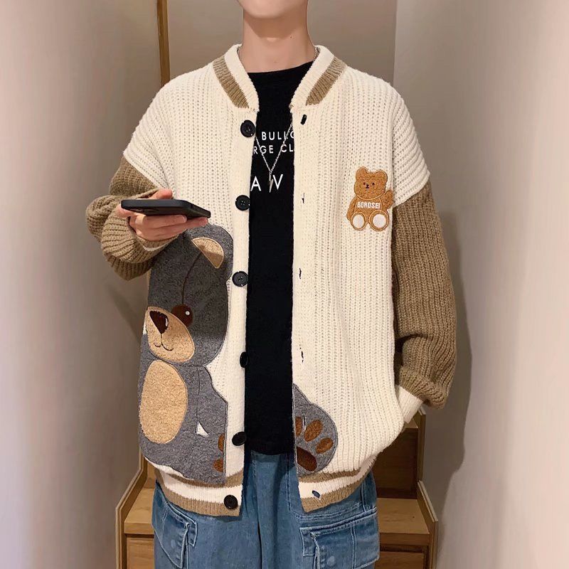 Y2K Thick Knitted Cardigan for Men and Women 2024