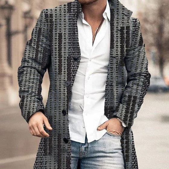 Men's Woolen Stand Collar Casual Coat for Autumn/Winter