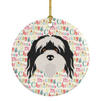 Tibetan Terrier Merry Christmas Ceramic Ornament