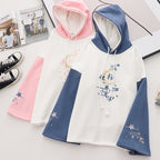 Alphabet Color Matching Velvet Hooded Sweater for Women